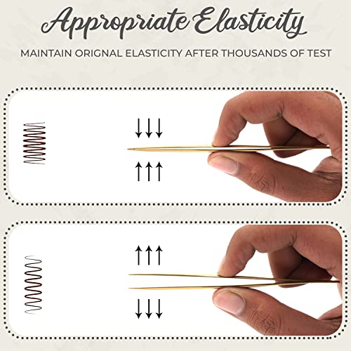 Obiko Eyelash Extension Tweezers Set 2 Piece Golden Straight And Curved Lash Tweezer Set For Women,Ideal For Precise Application And Correction