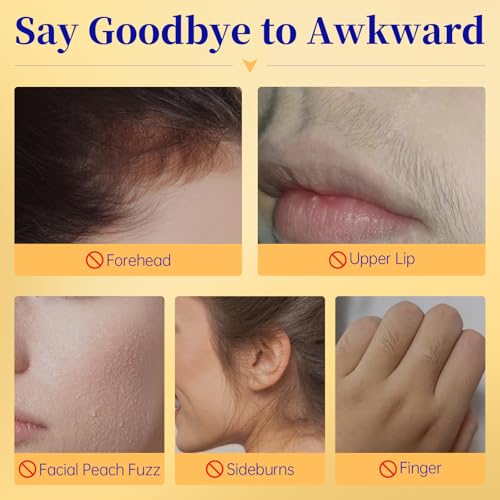 5 Min Facial Hair Removal For Women with Soothing Cream, Painless & Gentle Sensitive Skin Hair Removal Cream for Chin & Upper Lip & Cheeks (4.06 Fl Oz)