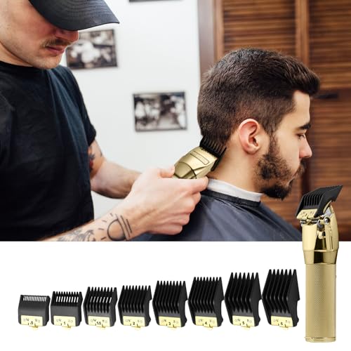 8 Premium Clipper Guards for BaBylissPRO Barberology FX870£¬FX890£¬FX825 and FX673 Clippers, Fit for Babyliss Clipper Guards with Metal Clip - Cutting Lengths 1/16-3/4 inch Attachment Combs Set