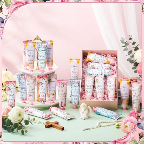Loopeer 72 Pcs Christian Hand Cream Gifts for Women Bible Verse Scripture Hand Lotion Religious Party Favors Church Prayers Gifts for Women Day First Time Visitors Bridal Shower Mom Teacher Employee
