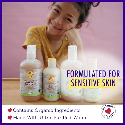 California Kids Conditioner | Super Sensitive | Unscented | 100% Plant-Based | Rinse-out or Leave in Conditioner | Moisturizing | 251 ml / 8.5 oz