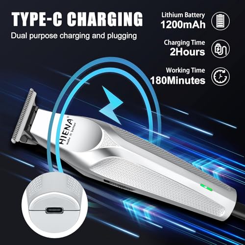 Hair Trimmer for Men, Zero Gapped Cordless Hair Clippers with Precision Blade, Rechargeable Barber Clipper with USB-C Charging