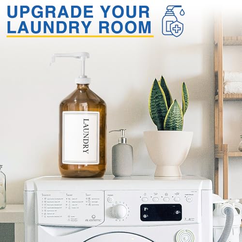 8Pcs Gallon Jug Pump Dispenser, 38-400 Leak Proof Pump for Gallon Jug - Lotion Shampoo Pump Cap Included, Fits 1 Gallon Bottle 64oz 128oz Shampoo Laundry Detergent Containers