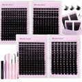 Fluffy Lash Clusters Kit Bulk Packs: Wendy, 560Pcs, 150D, 200D, 200D, 250D, D Curl, 10-18mm Mixed, Thick, Volume, Soft, DIY Eyelash, Individual, Natural, Fake Lashes