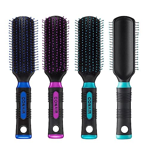 Conair Salon Results Velvet Touch Hairbrush for Thick Hair, Detangler with Nylon Bristles, 1 Count