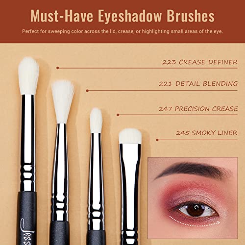 Jessup Eyeshadow Brushes T340 with Foundation Brush+ Makeup Sponge T881
