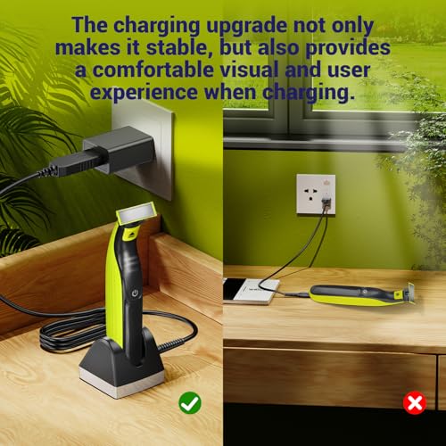 Charger Dock Compatible with Philips Norelco Oneblade QP2520, 4.3V Charging Base Stand for One Blade Hybrid Electric Trimmer and Shaver Power Cord Adapter Supply Black