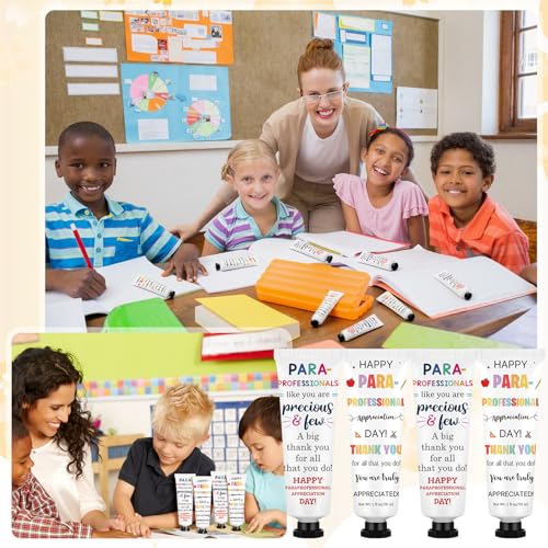 Loopeer 24pcs Paraprofessional Appreciation Gifts Bulk Double Sided Hand Cream Travel Size Paraprofessional Day Gift for Teacher Coworker Administrative Assistant Volunteer Administrator