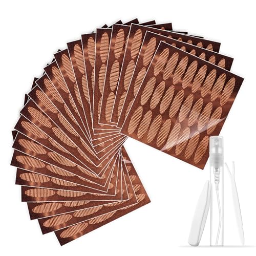 480 Pcs Breathable Double Eyelid Tape Invisible Eyelid Lifting Strips Glue-Free Face Eye Makeup Tape Natural Lace Lid Stickers with Tools - Pink Gold Base 20 Sheets L Size