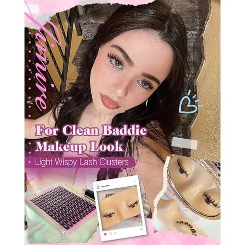 Manga Lash Clusters Fairy Eyelash Clusters Wispy Cluster Eyelash Extensions10-18MM CC Curly Individual Cluster Lashes 120Pcs Wet Look Lashes Clusters with Spikes by JIMIRE