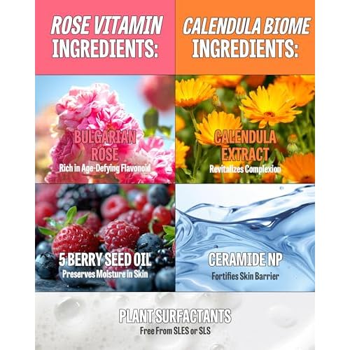 MAXCLINIC [K-Beauty] Rose Vitamin + Calendula Biome Oil Foam Gift Set | Daily Face Wash Oil Based Cleanser to Foam | Korean Skin Care Oil Cleanser for Dry Sensitive Skin