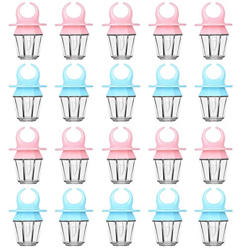 RONRONS 20 Pieces 8ml Diamond Ring Shape Empty Lip Gloss Tube Feeding Bottle Plastic Refillable Lipgloss Bottles Container Clear Lip Glaze Tube with Wand Lip Oil Vials DIY Makeup Holder