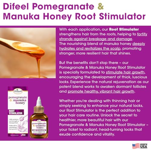 Difeel Pomegranate & Manuka Honey Root Stimulator 2.5 oz. - Deep Scalp & Hair Oil Treatment
