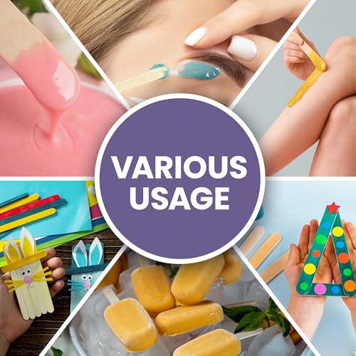 Tress Wellness Craft Sticks, Popsicle sticks, Premium Splinter-Free Wooden Sticks for Waxing, Wax Stick for Body and Face Waxing, 140 pieces (Pack of 2)