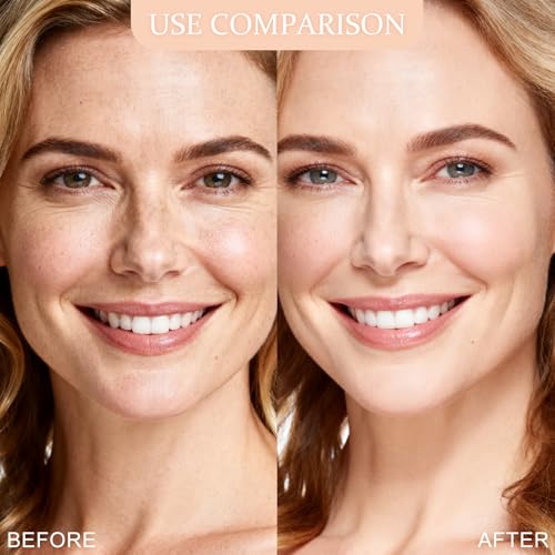 Airbrush Foundation for Mature Skin, Silk Spray & Kabuki Brush Set, Flawless Finish, Anti-Aging Formula for Smooth Radiant Skin, Long Wear Lightweight Makeup,110 Light, 1.69 fl oz
