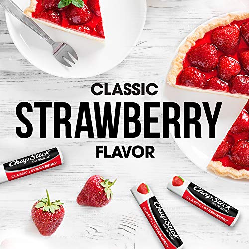 ChapStick Classic Strawberry Lip Balm, 9-Count ? Tinted Lip Moisturizer, Juicy & Sweet, 0.15 Oz Ea