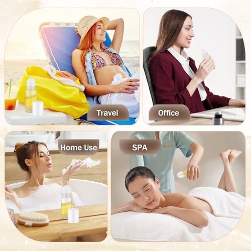 8 Pieces 30ml/1oz Clear Glass Essential Oil Roller Bottles,Empty Deodorant Roll On Bottles,Leak-Proof Cosmetic Container with Roller Balls for Perfume,Aromatherapy,Moisturizer