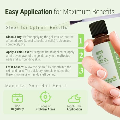CLEAR Urea Nail Gel with Tea Tree Oil Made in USA ? Night Time Formula -Softens, Hydrates & Repairs Nails ?Urea Gel with Fast & Visible Results, Trusted by Health Professionals