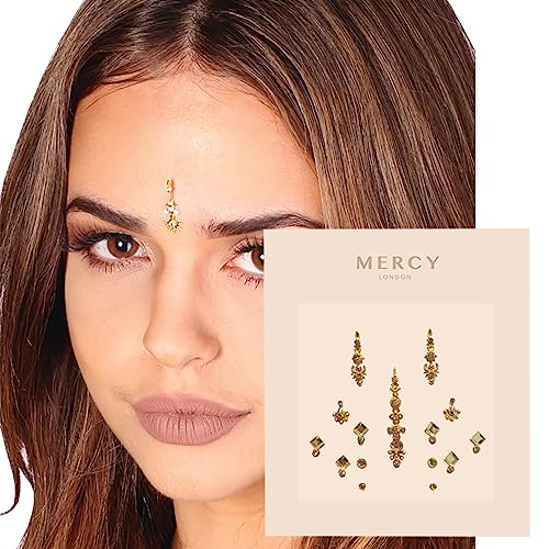 Gigi Gold Bindi ? Crystal Indian Bindi Face Jewels Gold Multi Packet