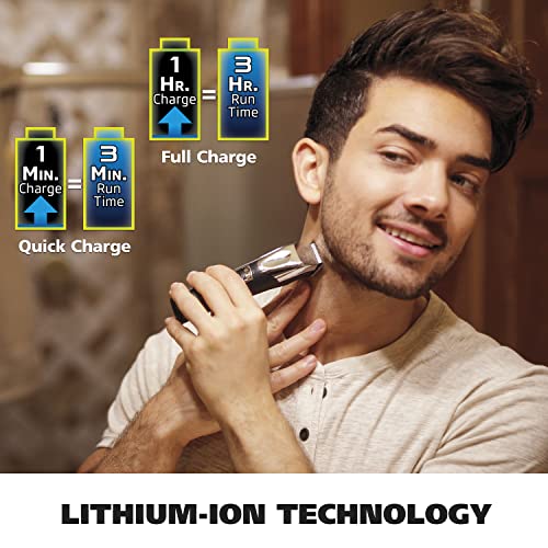 Wahl USA Rechargeable Lithium Ion All in One Beard Trimmer for Men with Detail and Ear & Nose Hair Trimmer Attachment ? Model 9854-600B