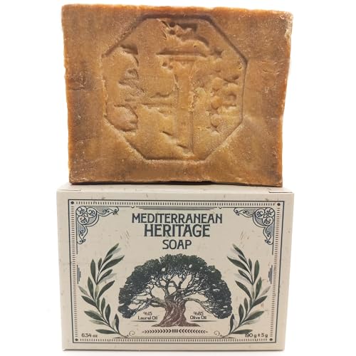 Aleppo Soap Bar ? 100% Natural Olive & Laurel Oil for Sensitive Skin, Hair, Face & Body ? Handmade, Vegan, Chemical-Free