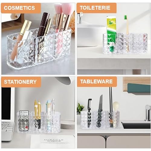 Bling Sparkling rhinestone Five-Piece Makeup Brush Set-Complete Beauty Tool Kit for Flawless Makeup Application (Silver)