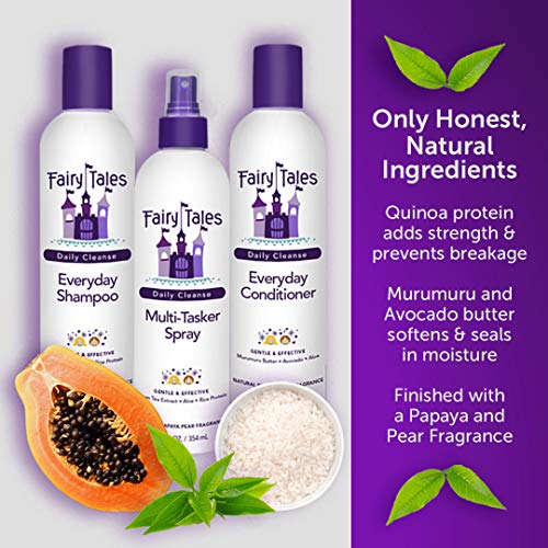 Fairy Tales Daily Cleanse Kids Shampoo and Conditioner | Sulfate Free and Dye Free for Girls and Boys | Natural Ingredients for Kids Skin, Tangle-Free Hair | Moisturizing Clean Shampoo Set