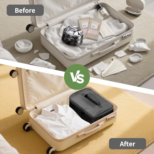 Boczif Waxing Kit Carry Bag, Wax Warmer Organizer Bag for Hair Removal Storage Bag, Wax Tool Bag Portable Travel Bags for Hotel Makeup Brush