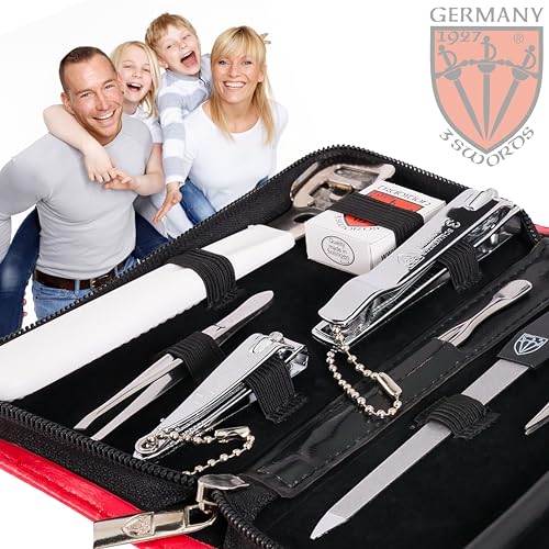 3 Swords Germany - Brand Quality 9-Piece Pedicure kit Set - Callus Remover and Nail Care Tools - Made in Solingen/Germany