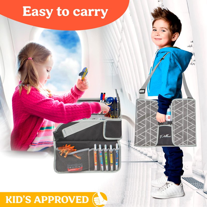 Kids Travel Tray for Car & Airplane - Toddler Lap Desk & Road Trip Essential