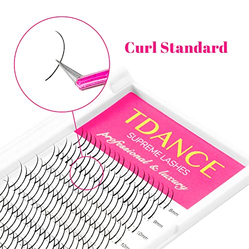 TDANCE Spikes Lash Extensions Matte Black Premade Lash Spikes Eyelash Extensions(Spikes-0.07-D,14-19 mm)