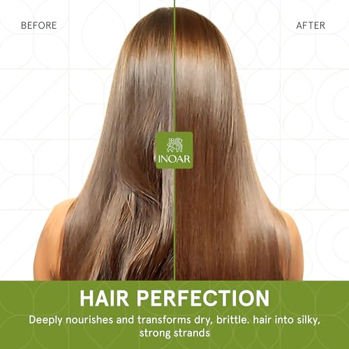 INOAR Argan Oil Combing Cream Creme de Pentear with Jojoba & Cocoa Butter for Deep Hydration & Smoothing, 17.6 Fl Oz