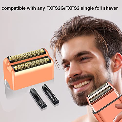 Rose Gold Replacement blades Foil and Cutters Compatible with BaBylissPRO Barberology FXFS2 Shaver foil Replacement Heads(2 pack £©