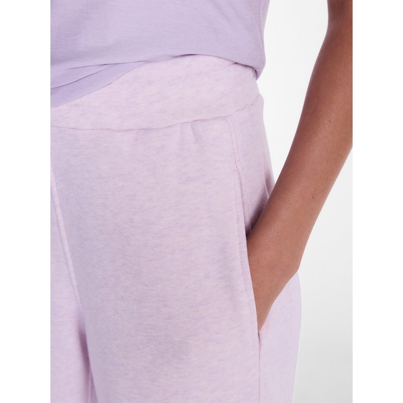 Women's Barrel Leg Fleece Pants with Pockets and Cropped Length