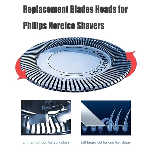 6PCS HQ56 Compatible with Steel Replacement Heads for Philips Norelco Razor fits for HQ6940 HQ6868 HQ6970 (6-pack)