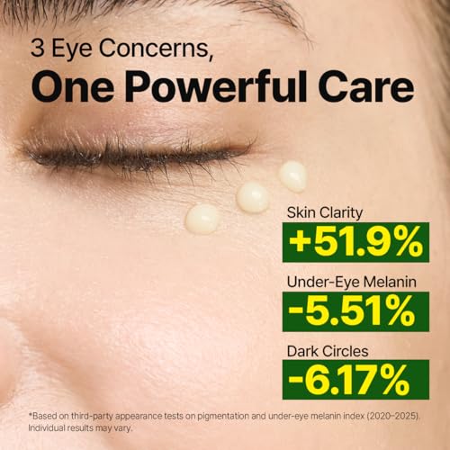 GOODAL Green Tangerine Vitamin C Dark Spot Care Eye Cream | Clinically Tested Dark Circle & Dark Spot Brightening, Improved Elasticity, Gentle & Fragrance-Free Korean Skincare 1.01oz / 30ml
