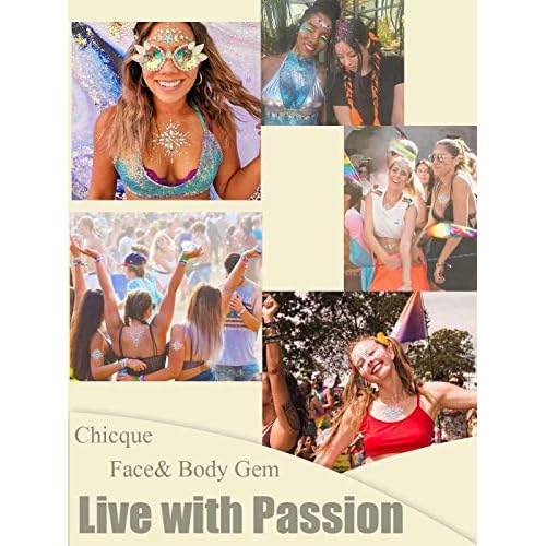 Rhinestone Face Jewels Mermaid Face Gems Body Chest Gem Crystal Eyes Face Stickers Rave Festival Party Face Jewelry for Women 2PCS (Face Gem4)