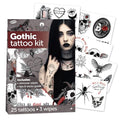 Savvi - 25 Gothic Temporary Tattoos: Skin-Safe Ink, Box Set Includes Tattoo Remover Wipes, Great for Parties or Everyday Wear, Gifts for Boys and Girls Ages 4-12+ [5 sheets, 25 count]
