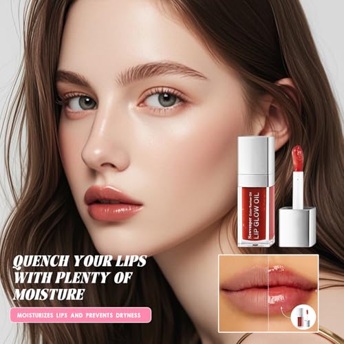 Hydrating Lip Glow Oil Long Lasting Plumping Lip Gloss Transparent Toot Lip Balm Moisturizing Lip Oil Repairing Lip Lines and Prevents Dry Cracked for Lip Care and Dry Lips 3PCS