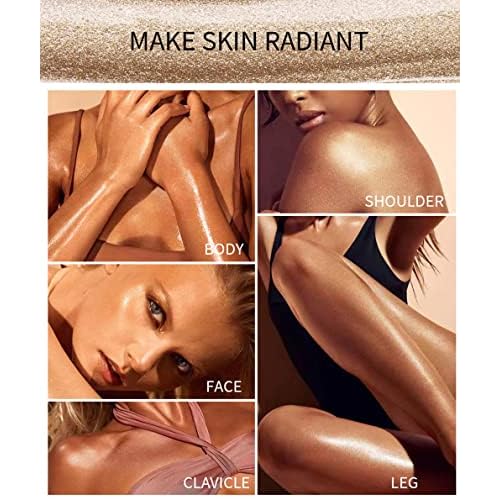 MAEPEOR Body Luminizer 6 Colors Waterproof Smooth Shimmer Face Glow Illuminator Non-sticky Liquid Highlight (30 ML, 01 Moonlight White)