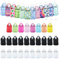 83Pcs Hand Sanitizer Holder Set, 40 Pcs Hand Sanitizer Holder Keychains & 40 Reusable Flip Cap Travel Bottles (30ml/1oz), 3 Funnels, For Travel, Vacation, Camping, Picnic, Party, Home, Office