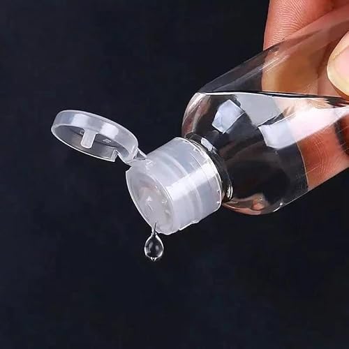 60 Pack 2oz Clear Plastic Empty Bottles with Flip Cap, Small Travel Bottle, Portable Refillable travel Size Containers for Shampoo, Lotion, Liquid Body Soap, Cream, Toner