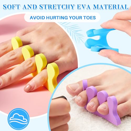 300 Pairs Disposable Pedicure Slippers and Toe Separators Kit Include 80 Disposable Foam Pedicure Flip Flops 220 Pairs Toe Separators for Women Nail Spa
