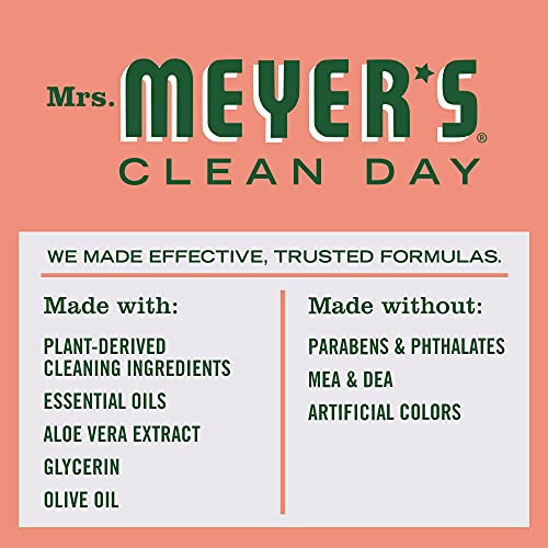 MRS. MEYER'S CLEAN DAY Hand Soap, Made with Essential Oils, Biodegradable Formula, Geranium, 12.5 fl. oz