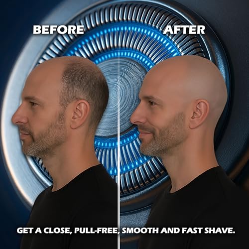 Head Shavers for Bald Men, 7D Stainless Steel Blades & Wireless Charging Base, Waterproof Skull Shaver with Digital Display, Powerful Motor, Wet & Dry Kit for Men, Flex Series.