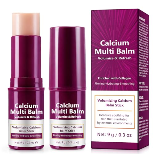 Acorn + Oak Calcium Multi Balm Stick 2 Pack - Collagen Infused Eye & Face Balm, Wrinkle Repair Cream for Deep Wrinkles, Anti-Aging Firming Stick with Intense Hydration, 0.6 Oz