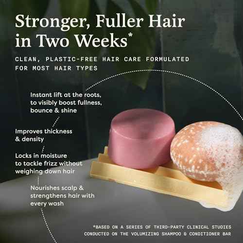 The Earthling Co. Shampoo & Conditioner Bar Set - Promote Hair Growth, Strengthen & Volumize All Hair Types - Paraben & Sulfate Free Formula with Natural Ingredients for Dry Hair (Vanilla Coconut)