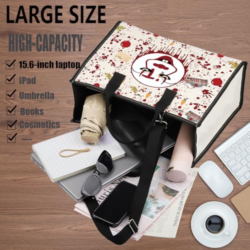 WZMPA Horror Clown Cosmetic Makeup Bag Clown Fans Gifts IT Horror Movie Inspired Makeup Zipper Pouch Bag Terror Merchandise (Horror Clown TB)