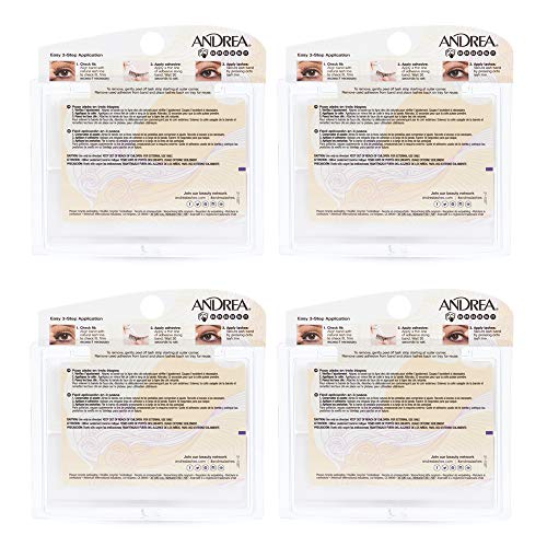 Andrea Two of a Kind False Lashes 53 - Black, Natural Look, Comfortable, Full Volume Fake Eyelashes for Glamorous Eyes, 4 Pack