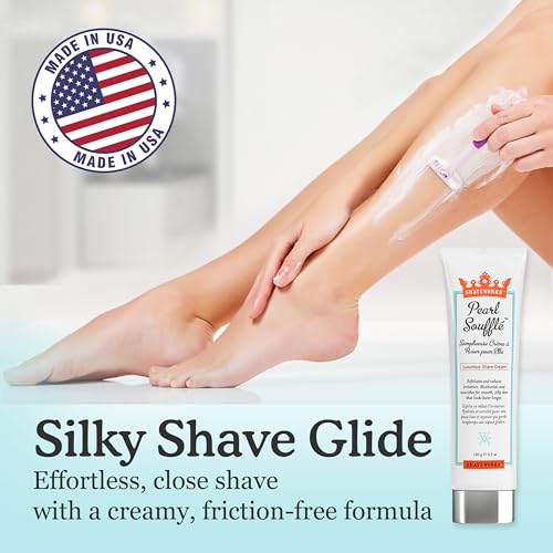 Shaveworks Pearl Souffl? Shaving Cream for Women ? Soothing, Hydrating Shave Lotion for Legs, Underarms, Bikini Area ? Reduces Irritation, Slows Future Hair Growth 5.3 Fl Oz